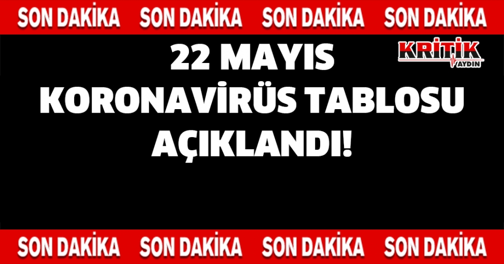 22 Mayıs Koronavirüs Tablosu Açıklandı!