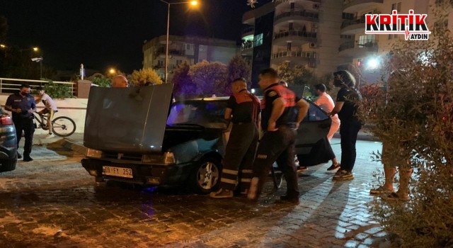 Seyir halindeki otomobilde yangın çıktı