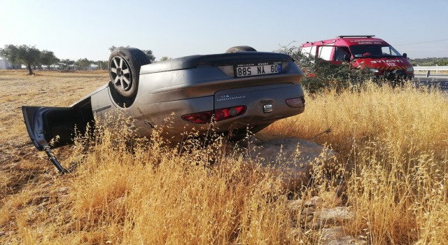 Aydın'da trafik kazası Otomobil takla attı!