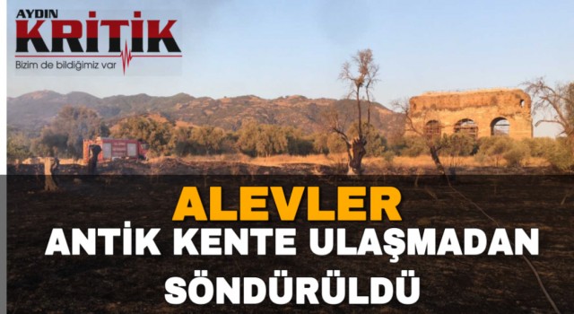 Alevler antik kente ulaşmadan söndürüldü