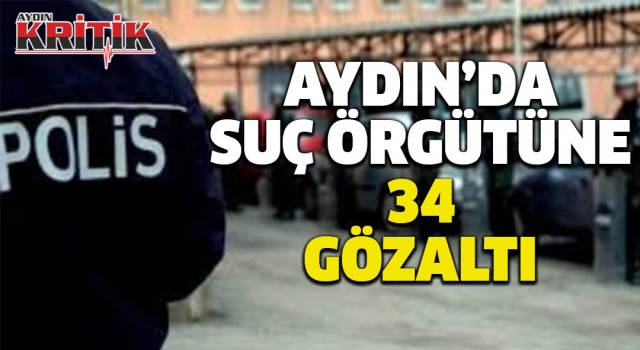 Aydın'da suç örgütüne operasyon 34 gözaltı