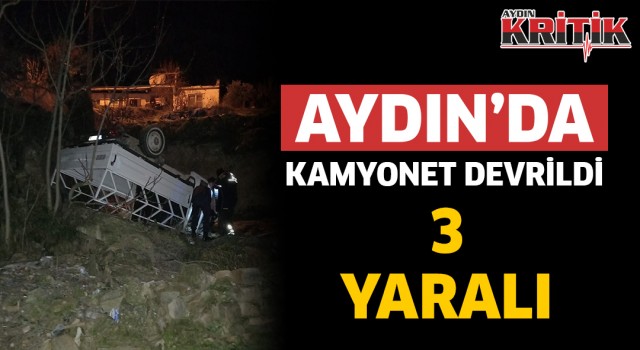 Aydın'da kamyonet devrildi 3 yaralı