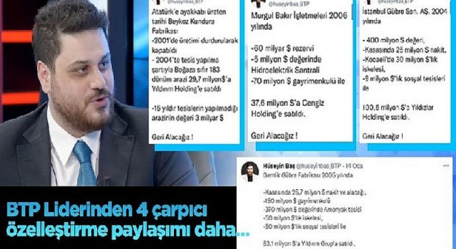 Hüseyin Baş: 60 milyar dolar rezervlik işletme, 37,6 milyon dolara satıldı