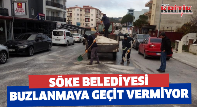 Söke Belediyesi, buzlanmaya geçit vermiyor