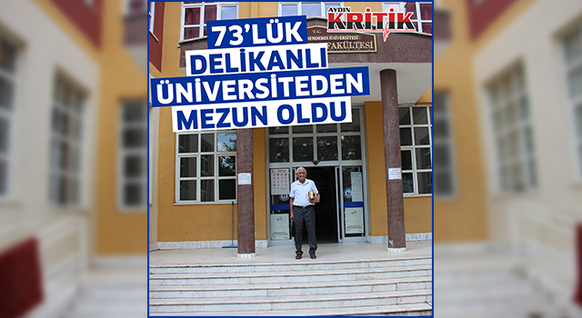 73'lük delikanlı üniversiteden mezun oldu