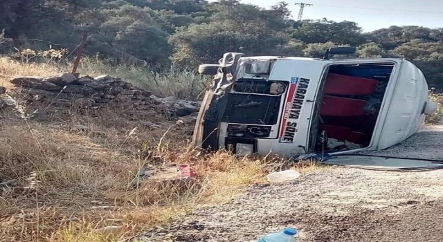 Aydın’da yolcu minibüsü devrildi: 3 yaralı