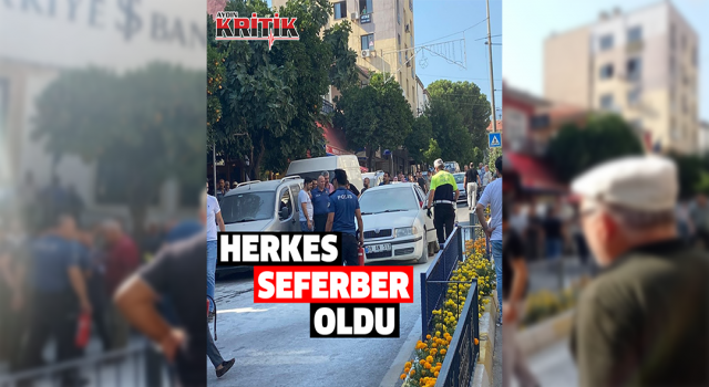 Esnaf, güvenlik görevlisi, polis el ele verdi, otomobildeki yangın söndürüldü