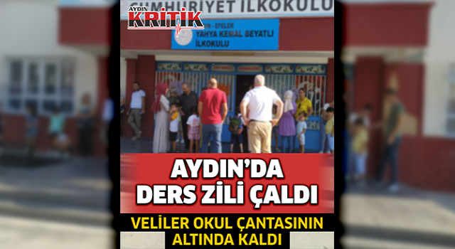 Aydın'da ders zili çaldı. Veliler okul çantasının altında kaldı