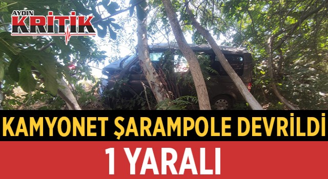 Kamyonet şarampole devrildi: 1 yaralı