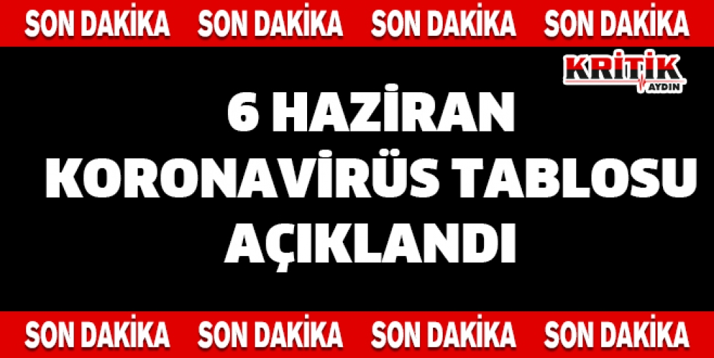 6 HAZİRAN KORONAVİRÜS TABLOSU AÇIKLANDI