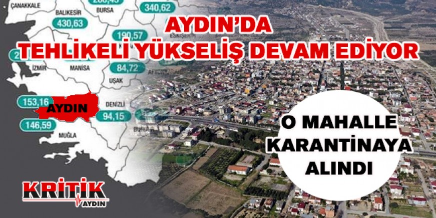 Aydın’da tehlikeli yükseliş devam ediyor. O mahalle karantinaya alındı