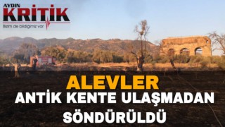 Alevler antik kente ulaşmadan söndürüldü