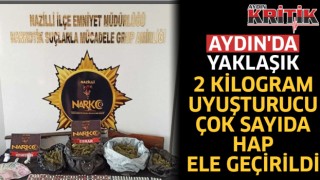 Aydın’da yaklaşık 2 kilogram uyuşturucu çok sayıda hap ele geçirildi