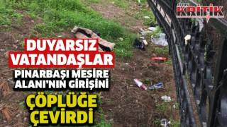 Duyarsız vatandaşlar Pınarbaşı Mesire Alanı giriş yolunu çöplüğe çevirdi