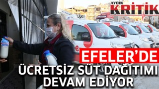 Efeler’de ücretsiz süt dağıtımı devam ediyor