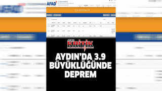 Aydın’da 3.9 büyüklüğünde deprem