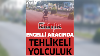 Engelli aracında tehlikeli yolculuk