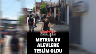 Metruk ev alevlere teslim oldu