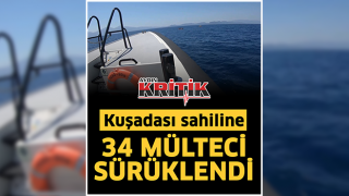 Kuşadası sahiline 34 mülteci sürüklendi