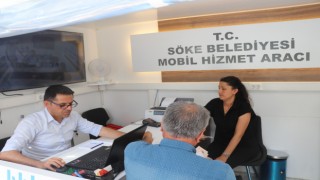 Söke Belediyesi Mobil Hizmet Aracı Yoğunluk Yaşatmadı