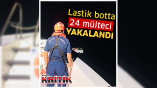 Lastik botta 24 mülteci yakalandı