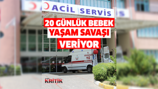 Üzerine demir pencere düşen 20 günlük bebek yaşam savaşı veriyor