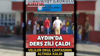 Aydın'da ders zili çaldı. Veliler okul çantasının altında kaldı