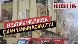 Elektrik prizinden çıkan yangın korkuttu