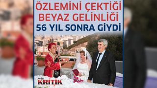 ÖZLEMİNİ ÇEKTİĞİ BEYAZ GELİNLİĞİ 56 YIL SONRA GİYDİ