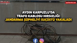 Aydın Karpuzlu’da Trafo Kablosu Hırsızlığı: Jandarma Şüpheliyi Suçüstü Yakaladı