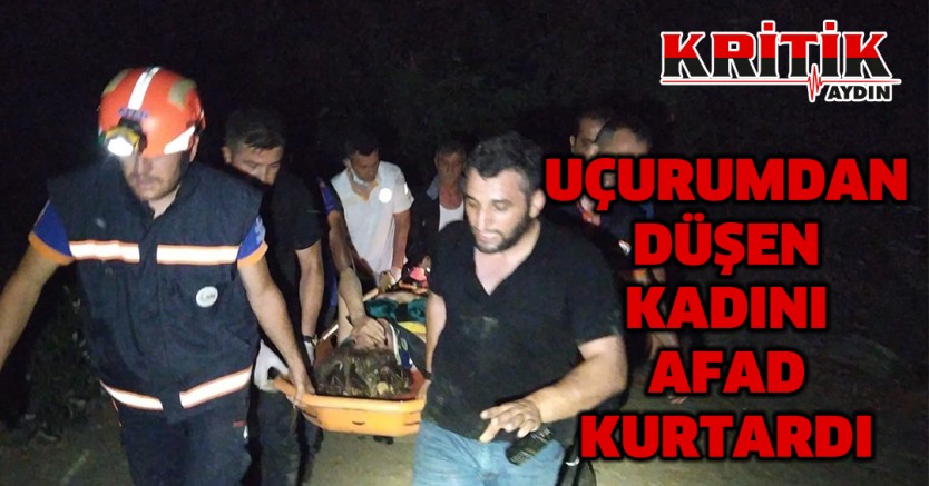 Uçurumdan düşen kadını AFAD kurtardı