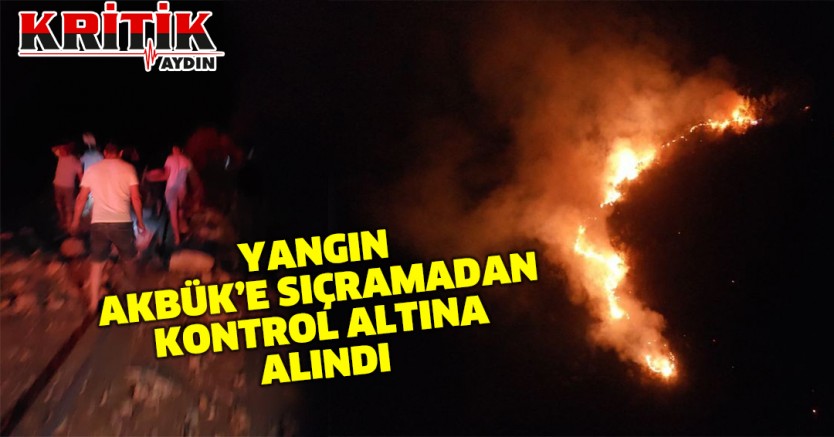 Yangın Akbük'e sıçramadan kontrol altına alındı